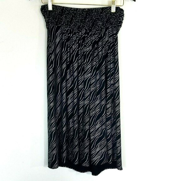 EXPRESS Maxi Skirt Size Small Black & White Faux Tie at Waist Flowy Boho Y2K - Picture 6 of 9